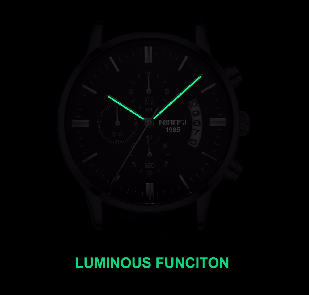 NIBOSI Stainless Steel Black Q - Luxury Watch Affordable 评论和价格