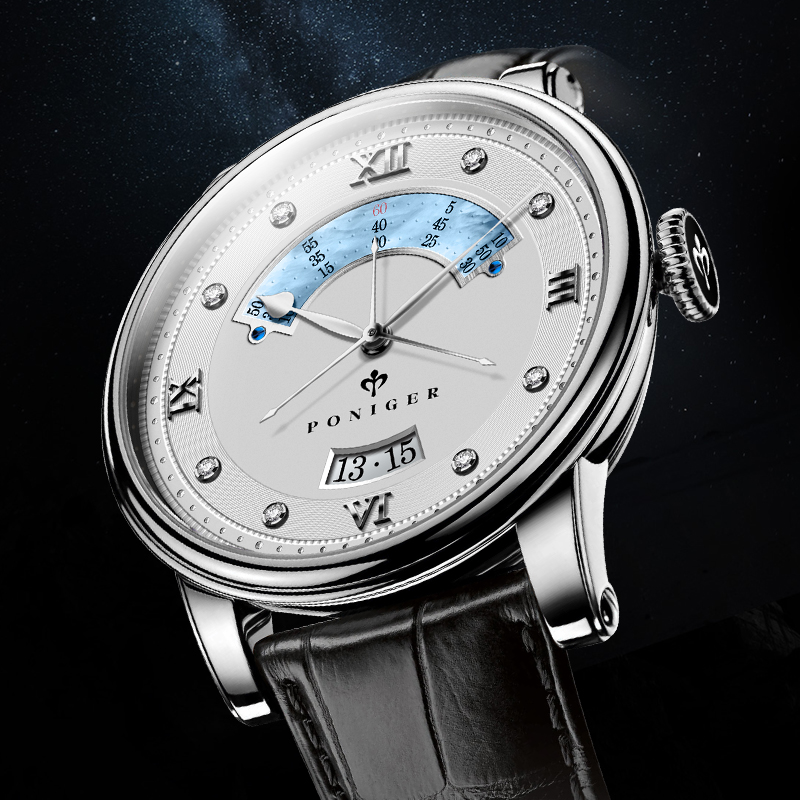 PONIGER 42mm Men Luxury Wrist  - Luxury Watch Second Hand 评论和价格