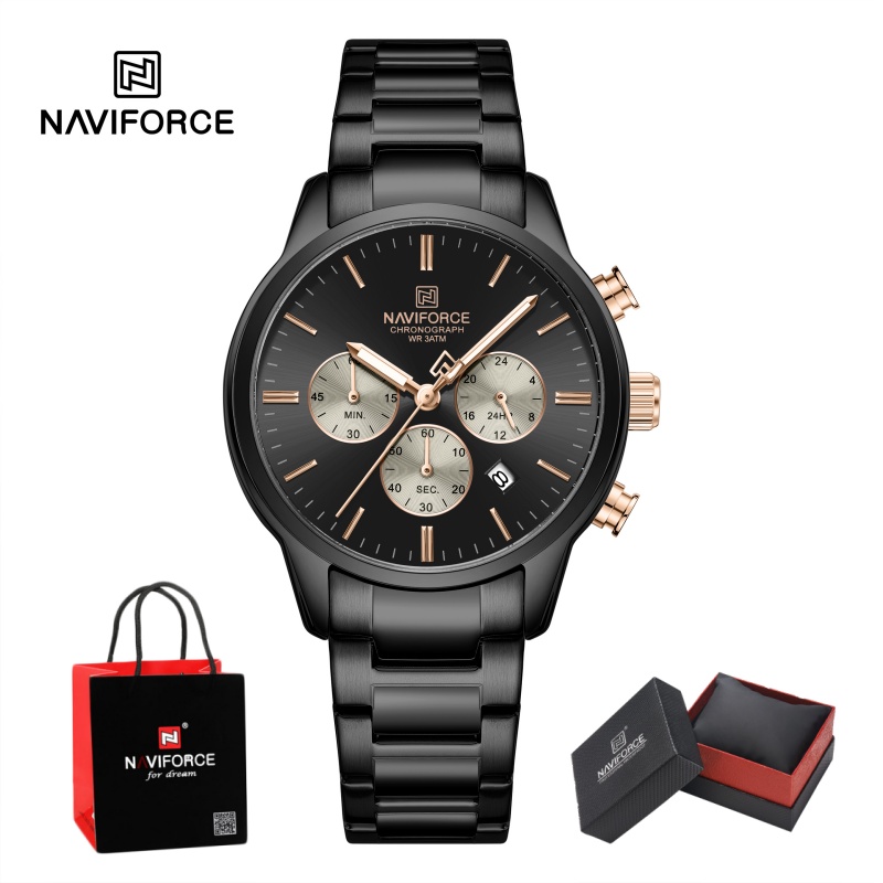 NAVIFORCE Men Quartz Chronogra - Luxury Watch With Bracelet 评论和价格