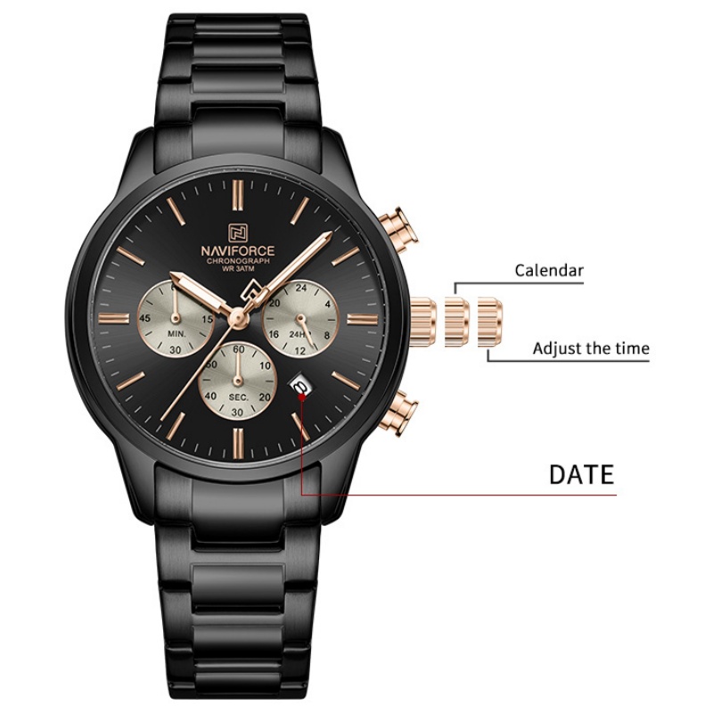 NAVIFORCE Men Quartz Chronogra - Luxury Watch With Bracelet 评论和价格