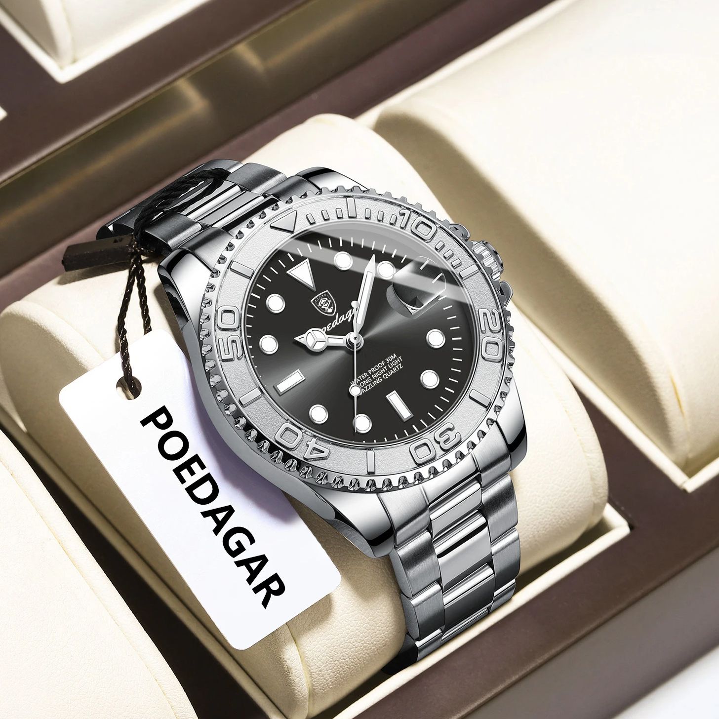 POEDAGAR Trendy Sport Man Watc - Luxury Watch With Bracelet 评论和价格