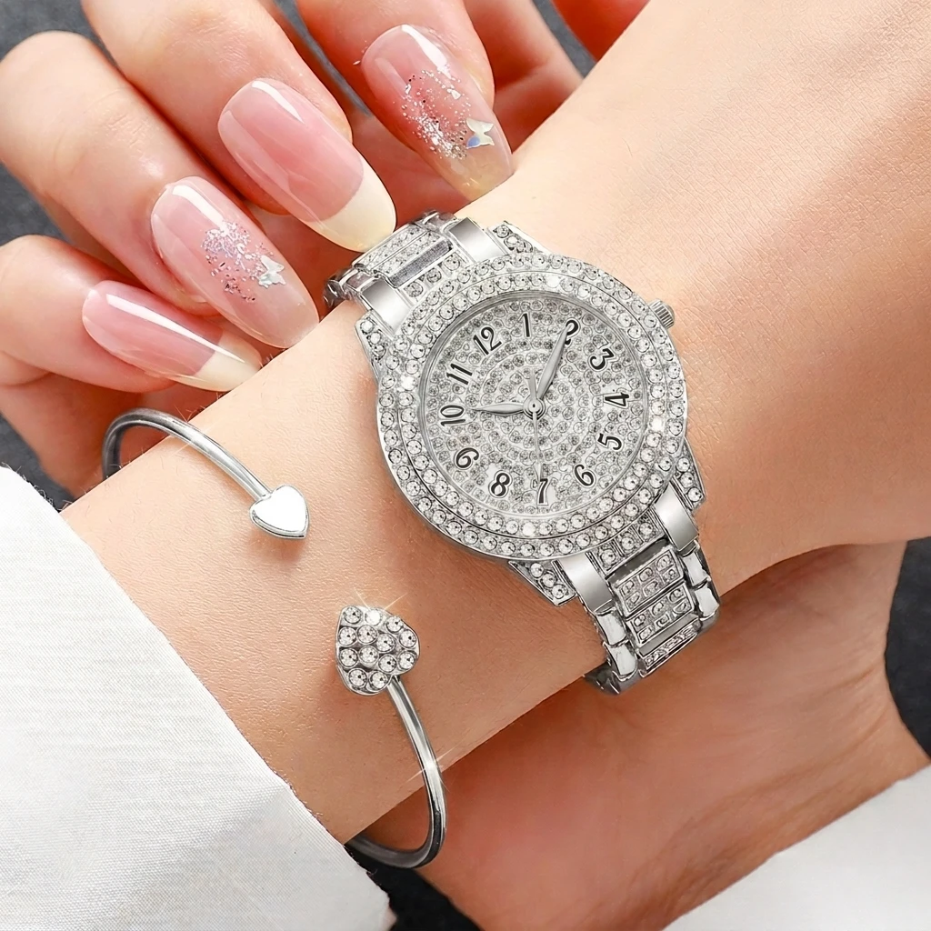 6PCS Fashion Rhinestone Women  - Luxury Watch For Girls 评论和价格